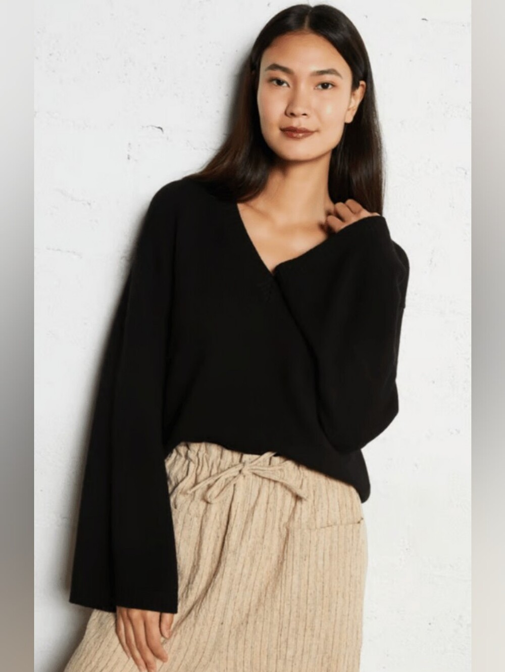 MAJESTIC FILATURES MERINO Wool SWEATER in NOIR